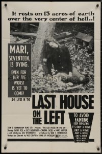 8w1019 LAST HOUSE ON THE LEFT 1sh 1972 first Wes Craven, it's only a movie, it's only a movie!