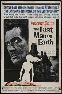 8w1020 LAST MAN ON EARTH 1sh 1964 AIP, Vincent Price among the lifeless, cool Reynold Brown art!