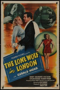 8w1035 LONE WOLF IN LONDON 1sh 1947 can Gerald Mohr go straight around Evelyn Ankers' curves!