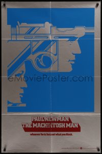 8w1044 MACKINTOSH MAN teaser 1sh 1973 best art of Paul Newman & Sanda in gun, John Huston!
