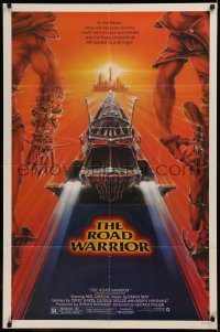 8w1046 MAD MAX 2: THE ROAD WARRIOR 1sh 1982 Mel Gibson in the title role, great art by Commander!