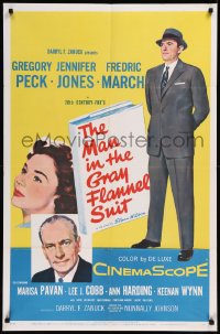 8w1053 MAN IN THE GRAY FLANNEL SUIT style B 1sh 1956 Gregory Peck, Jennifer Jones, Fredric March!