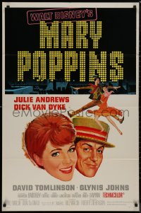 8w1064 MARY POPPINS 1sh 1964 Julie Andrews & Dick Van Dyke in Walt Disney's musical classic!