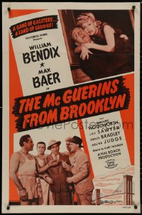 8w1067 McGUERINS FROM BROOKLYN 1sh R1949 they bat out laughs like the Dodgers bat out runs!