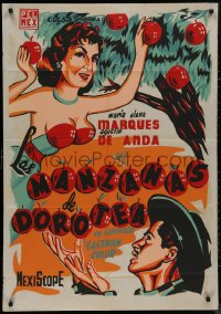 8w0156 LAS MANZANAS DE DOROTEA export Mexican poster 1957 Maria Elena Marques, sexy Dorotea's Apples!