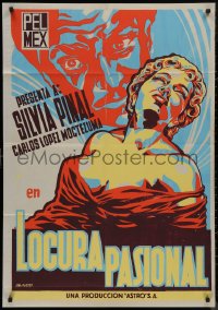 8w0157 LOCURA PASIONAL export Mexican poster 1956 art of Mexican sexiest beauty Silvia Pinal!