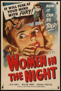 8w0147 WOMEN IN THE NIGHT Mexican poster 1950s it'll tear your mind with fury, ultra rare!