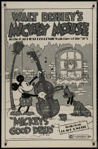 8w1072 MICKEY'S GOOD DEED 1sh R1974 Disney, Mickey Mouse plays carols on cello while Pluto sings!