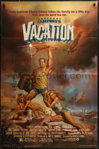 8w1097 NATIONAL LAMPOON'S VACATION NSS style 1sh 1983 Chevy Chase and cast by Boris Vallejo!