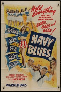 8w1098 NAVY BLUES 1sh 1941 sexy patriotic Ann Sheridan singing for sailors in Hawaii!