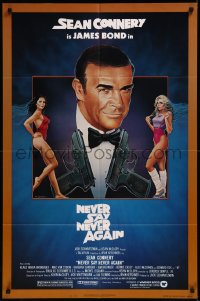 8w1099 NEVER SAY NEVER AGAIN 1sh 1983 art of Sean Connery as James Bond 007 by Obrero!