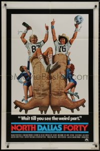 8w1105 NORTH DALLAS FORTY int'l 1sh 1979 Nick Nolte, great Texas football art by Morgan Kane!