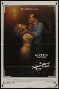 8w1142 POSTMAN ALWAYS RINGS TWICE 1sh 1981 art of Jack Nicholson & Jessica Lange by Rudy Obrero!