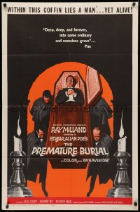 8w1143 PREMATURE BURIAL 1sh 1962 Edgar Allan Poe, Reynold Brown art of Ray Milland buried alive!