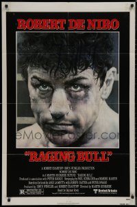 8w1156 RAGING BULL 1sh 1980 Hagio art of Robert De Niro, Martin Scorsese boxing classic!