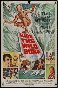 8w1168 RIDE THE WILD SURF 1sh 1964 Fabian, ultimate poster for surfers to display on their wall!