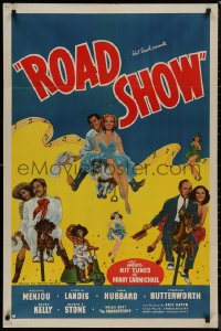 8w1173 ROAD SHOW 1sh 1941 Hal Roach, Adolphe Menjou, Carole Landis!