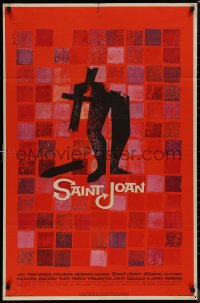8w1192 SAINT JOAN 1sh 1957 Joan of Arc, directed by Otto Preminger, wonderful Saul Bass art!