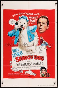 8w1205 SHAGGY DOG 1sh 1959 Disney, Fred MacMurray in a horribly funny movie!