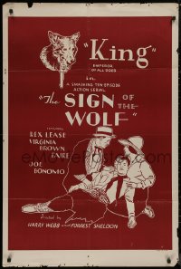 8w1213 SIGN OF THE WOLF 1sh R1940s Emperor of All Dogs, whole serial, from Jack London's story!