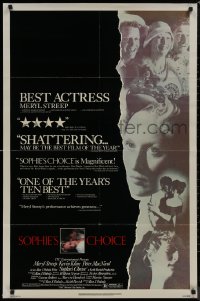 8w1225 SOPHIE'S CHOICE 1sh 1982 Meryl Streep as enigmatic title character & WWII survivor!