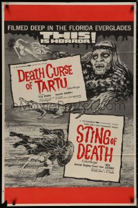 8w1236 STING OF DEATH/DEATH CURSE OF TARTU 1sh 1960s wacky horror sci-fi from Florida!