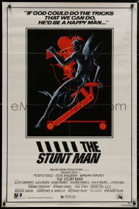 8w1240 STUNT MAN 1sh 1980 Peter O'Toole, cool different artwork of demon working movie camera!