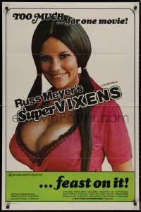 8w1242 SUPER VIXENS 1sh 1975 Russ Meyer, super sexy Shari Eubank is TOO MUCH for one movie, x-rated