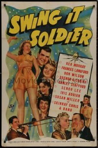 8w1247 SWING IT SOLDIER 1sh 1941 Ken Murray, Frances Langford, montage of the top radio stars!