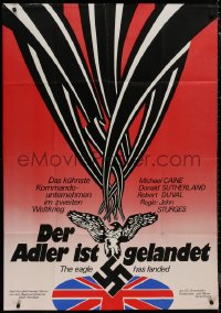 8w0161 EAGLE HAS LANDED Swiss 1977 different art of eagle & swastika over British flag, John Sturges