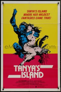 8w1251 TANYA'S ISLAND 1sh R1984 Playboy, wild art of ape & sexy Vanity by Baker!