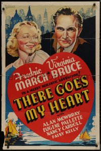 8w1264 THERE GOES MY HEART Other Company 1sh 1938 great images of Fredric March & Virginia Bruce!