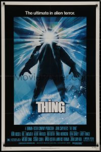 8w1266 THING 1sh 1982 John Carpenter classic sci-fi horror, Drew Struzan, regular credit design!