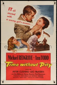 8w1273 TIME WITHOUT PITY 1sh 1957 Michael Redgrave, Ann Todd, directed by Losey!