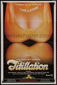 8w1274 TITILLATION 25x38 1sh 1982 great mirror image close up of Kitten Natividad's chest!