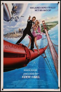 8w1298 VIEW TO A KILL style B 1sh 1985 Roger Moore as James Bond 007, Walken, Grace Jones!