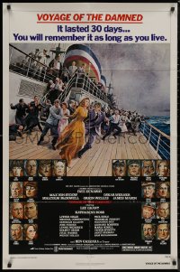 8w1302 VOYAGE OF THE DAMNED 1sh 1976 Faye Dunaway, Max Von Sydow, Richard Amsel art of cast!