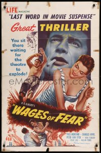 8w1303 WAGES OF FEAR 1sh 1955 Yves Montand, Henri-Georges Clouzot's suspense classic!
