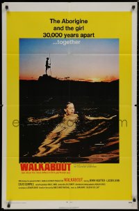 8w1305 WALKABOUT int'l 1sh 1971 sexy naked swimming Jenny Agutter, Nicolas Roeg Australian classic!