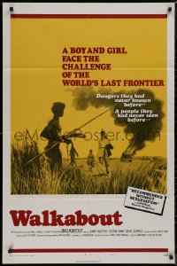 8w1306 WALKABOUT style B int'l 1sh 1971 Nicolas Roeg Australian Outback classic, the last frontier!