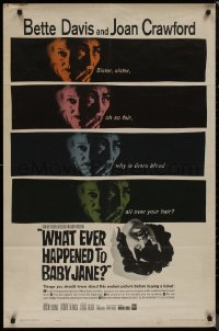 8w1312 WHAT EVER HAPPENED TO BABY JANE? 1sh 1962 Robert Aldrich, Bette Davis & Joan Crawford!