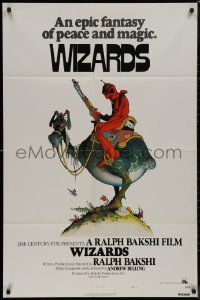 8w1325 WIZARDS int'l 1sh 1977 Ralph Bakshi directed animation, cool fantasy art by William Stout!