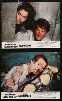 8w0084 MOONRAKER 8 French LCs 1979 many images of Roger Moore as James Bond, different!