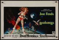 8x0075 BARBARELLA Belgian 1968 sci-fi art of sexiest Jane Fonda, John Philip Law, Roger Vadim!