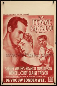 8x0101 MY MAN & I Belgian 1952 romantic art of pretty Shelley Winters & Ricardo Montalban!