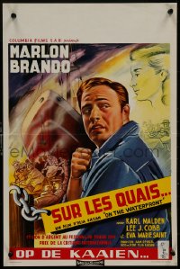 8x0105 ON THE WATERFRONT Belgian 1954 classic directed by Elia Kazan, artwork of Marlon Brando!