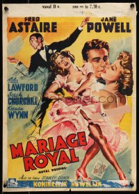 8x0112 ROYAL WEDDING Belgian 1951 great artwork of dancing Fred Astaire & sexy Jane Powell!