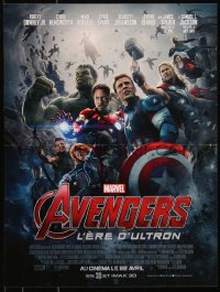 8x0310 AVENGERS: AGE OF ULTRON advance French 16x21 2015 Marvel's Iron Man, Captain America, Hulk, Thor!