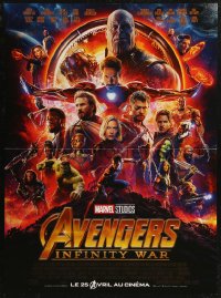 8x0312 AVENGERS: INFINITY WAR advance French 16x21 2018 Robert Downey Jr., Marvel Comics cast montage!