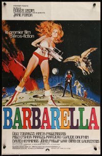 8x0314 BARBARELLA French 15x24 1968 sexy sci-fi art of Jane Fonda by McGinnis, Roger Vadim!
